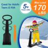 imageFoldable Snow Scooter Kids Snowboard with Handle Cold Resistance Kick Scooter Outdoor Sliding Snow Sled for Snow Dune Grass FoldUp Ski Scooter for Kids Toddlers Age 5Black