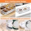 imageFood Warmer 2in1 Buffet Warmer w 3 Food Pans ampamp Lids Adjustable Temperature ampamp Dishwasher Safe 8 Qt Stainless Steel Electric Warming Tray for Parties Banquets Catering Events 450W