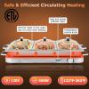 imageFood Warmer 2in1 Buffet Warmer w 3 Food Pans ampamp Lids Adjustable Temperature ampamp Dishwasher Safe 8 Qt Stainless Steel Electric Warming Tray for Parties Banquets Catering Events 450W