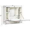 imageGRAFFY Wall Mounted Table Multifunctional Folding Hanging Storage Cabinet Space Saving Computer Desk wStorage Drawer and Shelves Wall Mount Laptop Desk for Home Office WhiteWhite
