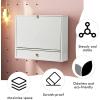 imageGRAFFY Wall Mounted Table Multifunctional Folding Hanging Storage Cabinet Space Saving Computer Desk wStorage Drawer and Shelves Wall Mount Laptop Desk for Home Office WhiteWhite