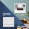 imageGRAFFY Wall Mounted Table Multifunctional Folding Hanging Storage Cabinet Space Saving Computer Desk wStorage Drawer and Shelves Wall Mount Laptop Desk for Home Office WhiteWhite