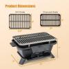 imageHibachi Grill Portable Cast Iron Charcoal Grill with Air Regulating Door ampamp Fire Gate Grate Lifter Small Tabletop Japanese Yakitori Grill for Outdoor Camping Picnic Party RectangleRectangle