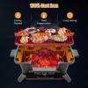 imageHibachi Grill Portable Cast Iron Charcoal Grill with Air Regulating Door ampamp Fire Gate Grate Lifter Small Tabletop Japanese Yakitori Grill for Outdoor Camping Picnic Party RectangleRectangle