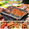 imageHibachi Grill Portable Cast Iron Charcoal Grill with Air Regulating Door ampamp Fire Gate Grate Lifter Small Tabletop Japanese Yakitori Grill for Outdoor Camping Picnic Party RectangleRectangle