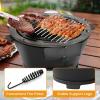 imageHibachi Grill Portable Cast Iron Charcoal Grill with Air Regulating Door ampamp Fire Gate Grate Lifter Small Tabletop Japanese Yakitori Grill for Outdoor Camping Picnic Party RectangleRound