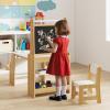 imageKids Art Table and Chair Set Toddler Art Table with Double Sided Easel Chalkboard ampamp Whiteboard Paper Roll 2Tier Bookshelf ampamp 2 Open Shelves Kids Craft Table for Drawing Writing NaturalNatural