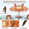 imageKids Picnic Table Kids Outdoor Table with 2 Folding Chairs Removable ampamp Height Adjustable Umbrella Cute Animal Theme Children Outdoor Furniture for Patio Garden Backyard Green FrogBrown Monkey