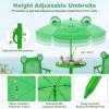 imageKids Picnic Table Kids Outdoor Table with 2 Folding Chairs Removable ampamp Height Adjustable Umbrella Cute Animal Theme Children Outdoor Furniture for Patio Garden Backyard Green FrogGreen Frog