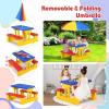 imageKids Picnic Table Toddler Plastic Outdoor Desk ampamp Bench Set wRemovable Adjustable Umbrella Gift for Boys Girls 3 Kids Outdoor Table for Patio Backyard Sand Play Camping RedColorful