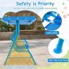 imageKids Porch Swing 2Seater Outdoor Lounge Chair with Adjustable Canopy ampamp Safety Belts Metal Stand Hanging Swing Bench Patio Swing for Backyard Patio Lawn Garden Blue FlamingoBlue Dinosaur