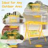 imageKids Porch Swing 2Seater Outdoor Lounge Chair with Adjustable Canopy ampamp Safety Belts Metal Stand Hanging Swing Bench Patio Swing for Backyard Patio Lawn Garden Blue FlamingoYellow Alligator