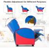 imageKids Recliner Kids Gaming Recliner Chair wAdjustable Backrest ampamp Footrest 2 Side Pockets Leather Armchair for Nursery Bedroom Comfy Toddler Chair Sofa for Boys ampamp Girls BlueBlue