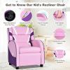 imageKids Recliner Kids Gaming Recliner Chair wAdjustable Backrest ampamp Footrest 2 Side Pockets Leather Armchair for Nursery Bedroom Comfy Toddler Chair Sofa for Boys ampamp Girls BluePink