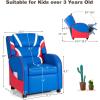 imageKids Recliner Kids Gaming Recliner Chair wAdjustable Backrest ampamp Footrest 2 Side Pockets Leather Armchair for Nursery Bedroom Comfy Toddler Chair Sofa for Boys ampamp Girls BlueBlue