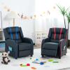 imageKids Recliner Kids Reclining Chair wAdjustable Backrest ampamp Footrest 2 Side Pockets Leather Armchair for Boys ampamp Girls Comfy Toddler Gaming Chair for Nursery Bedroom Black  BlueBlack  Red