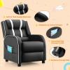 imageKids Recliner Kids Reclining Chair wAdjustable Backrest ampamp Footrest 2 Side Pockets Leather Armchair for Boys ampamp Girls Comfy Toddler Gaming Chair for Nursery Bedroom Black  BlueBlack  White