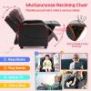 imageKids Recliner Kids Reclining Chair wAdjustable Backrest ampamp Footrest 2 Side Pockets Leather Armchair for Boys ampamp Girls Comfy Toddler Gaming Chair for Nursery Bedroom Black  BlueBlack  Red
