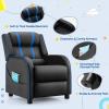 imageKids Recliner Kids Reclining Chair wAdjustable Backrest ampamp Footrest 2 Side Pockets Leather Armchair for Boys ampamp Girls Comfy Toddler Gaming Chair for Nursery Bedroom Black  BlueBlack  Blue