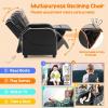 imageKids Recliner Kids Reclining Chair wAdjustable Backrest ampamp Footrest 2 Side Pockets Leather Armchair for Boys ampamp Girls Comfy Toddler Gaming Chair for Nursery Bedroom Black  BlueBlack  White
