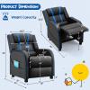 imageKids Recliner Kids Reclining Chair wAdjustable Backrest ampamp Footrest 2 Side Pockets Leather Armchair for Boys ampamp Girls Comfy Toddler Gaming Chair for Nursery Bedroom Black  BlueBlack  Blue