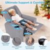 imageKids Recliner Toddler Lounge Chair wCup Holder Wide Armrest Kids Sofa wAdjustable Footrest Comfy Toddler Recliner Chair for for Boys ampamp Girls 3  Fabric Red Polka DotsGrey