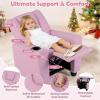 imageKids Recliner Toddler Lounge Chair wCup Holder Wide Armrest Kids Sofa wAdjustable Footrest Comfy Toddler Recliner Chair for for Boys ampamp Girls 3  Fabric Red Polka DotsPink
