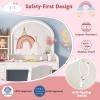 imageKids Vanity 2 in 1 Kids Vanity Table ampamp Chair Set wLighted Mirror Drawer Storage Shelves ampamp Cabinet Pretend Play Toddler Vanity Girls Vanity for Little Girls Ages 3 White