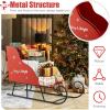 imageMetal Christmas Santa Sleigh Basket Red Christmas Sleigh Decoration for Gift Storage Santas Gift Sleigh for Holiday Displays Festive Decorative Sleigh Cart for Indoor Outdoor Home Party