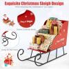 imageMetal Christmas Santa Sleigh Basket Red Christmas Sleigh Decoration for Gift Storage Santas Gift Sleigh for Holiday Displays Festive Decorative Sleigh Cart for Indoor Outdoor Home Party