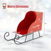 imageMetal Christmas Santa Sleigh Basket Red Christmas Sleigh Decoration for Gift Storage Santas Gift Sleigh for Holiday Displays Festive Decorative Sleigh Cart for Indoor Outdoor Home Party