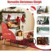 imageMetal Christmas Santa Sleigh Basket Red Christmas Sleigh Decoration for Gift Storage Santas Gift Sleigh for Holiday Displays Festive Decorative Sleigh Cart for Indoor Outdoor Home Party