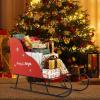 imageMetal Christmas Santa Sleigh Basket Red Christmas Sleigh Decoration for Gift Storage Santas Gift Sleigh for Holiday Displays Festive Decorative Sleigh Cart for Indoor Outdoor Home Party