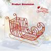 imageMetal Christmas Sleigh with Golden Stars Large Christmas Decoration Sleigh Cart wLarge Cargo Area for Gifts Outdoor Sleigh Decoration with Golden Balls Red Santa Sleigh for Home Lawn Yard
