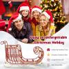 imageMetal Christmas Sleigh with Golden Stars Large Christmas Decoration Sleigh Cart wLarge Cargo Area for Gifts Outdoor Sleigh Decoration with Golden Balls Red Santa Sleigh for Home Lawn Yard