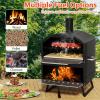 imagePizza Oven Outdoor 2Layer Wood Fired Pizza Oven with 16quot Pizza Stone Portable Pizza Cooker with Folding Legs and Cover for Backyard Party BBQ Charcoal ampamp Wood Burning Grill