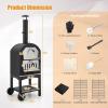 imagePizza Oven Outdoor Wood Fired Pizza Oven with Pizza Stone Pizza Peel Waterproof Cover Cooking Grids Portable Pizza Maker on Wheels for Backyard Party BBQ