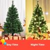 imagePreLit Artificial Christmas Tree 4FT Green PVC Chilean Pine Christmas Tree with 100 WarmWhite LED 8inch Plastic Triangular Stand for Indoor ampamp Outdoor Home Holiday Decoration