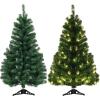 imagePreLit Artificial Christmas Tree 4FT Green PVC Chilean Pine Christmas Tree with 100 WarmWhite LED 8inch Plastic Triangular Stand for Indoor ampamp Outdoor Home Holiday Decoration