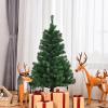 imagePreLit Artificial Christmas Tree 4FT Green PVC Chilean Pine Christmas Tree with 100 WarmWhite LED 8inch Plastic Triangular Stand for Indoor ampamp Outdoor Home Holiday Decoration