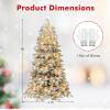 imagePreLit Artificial Snow Christmas Tree 6ft Flocked Hinged Xmas Tree with 260L Warm White Ball Lights ampamp Led Lights 8 Lighting Modes and Metal Stand for Holiday Decoration ampamp Home Party 6FT6ft