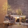 imagePreLit Birch Tree 4FT Lighted Artificial Dead Branches Xmas Tree w 48 Warm White LED Lights Plastic Base Indoor Outdoor Christmas Decoration for Home Office ampamp Party 4FT6ft
