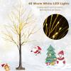 imagePreLit Birch Tree 4FT Lighted Artificial Dead Branches Xmas Tree w 48 Warm White LED Lights Plastic Base Indoor Outdoor Christmas Decoration for Home Office ampamp Party 4FT4ft
