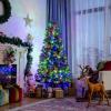imagePreLit Christmas Tree 6 FT Green Artificial Xmas Tree with Remote Control 350 4 Color LED Lights 9 Lighting Modes Folding Metal Stand for Holiday Decoration ampamp Home Party 6FT7ft