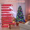 imagePreLit Christmas Tree 6 FT Green Artificial Xmas Tree with Remote Control 350 4 Color LED Lights 9 Lighting Modes Folding Metal Stand for Holiday Decoration ampamp Home Party 6FT8ft
