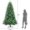 imagePreLit Christmas Tree 6 FT Green Artificial Xmas Tree with Remote Control 350 4 Color LED Lights 9 Lighting Modes Folding Metal Stand for Holiday Decoration ampamp Home Party 6FT8ft