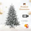 imagePreLit Flocked Christmas Tree 6FT Hinged Artificial Xmas Tree with 8 Lighting Modes MultiColor LED Lights PVC ampamp PE Vivid Branch Tips Festival Decoration Tree for Home 6FT6FT