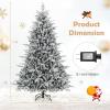 imagePreLit Flocked Christmas Tree 6FT Hinged Artificial Xmas Tree with 8 Lighting Modes MultiColor LED Lights PVC ampamp PE Vivid Branch Tips Festival Decoration Tree for Home 6FT7FT