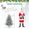 imagePreLit Flocked Christmas Tree 6FT Hinged Artificial Xmas Tree with 8 Lighting Modes MultiColor LED Lights PVC ampamp PE Vivid Branch Tips Festival Decoration Tree for Home 6FT45FT