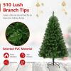 imagePrelit Artificial Christmas Tree Green PVC Xmas Decoration with Warm White LED Lights 510 Branch Tips EasytoAssemble Hinged Tree for Indoor Home Office Holiday Decoration 5ft5ft